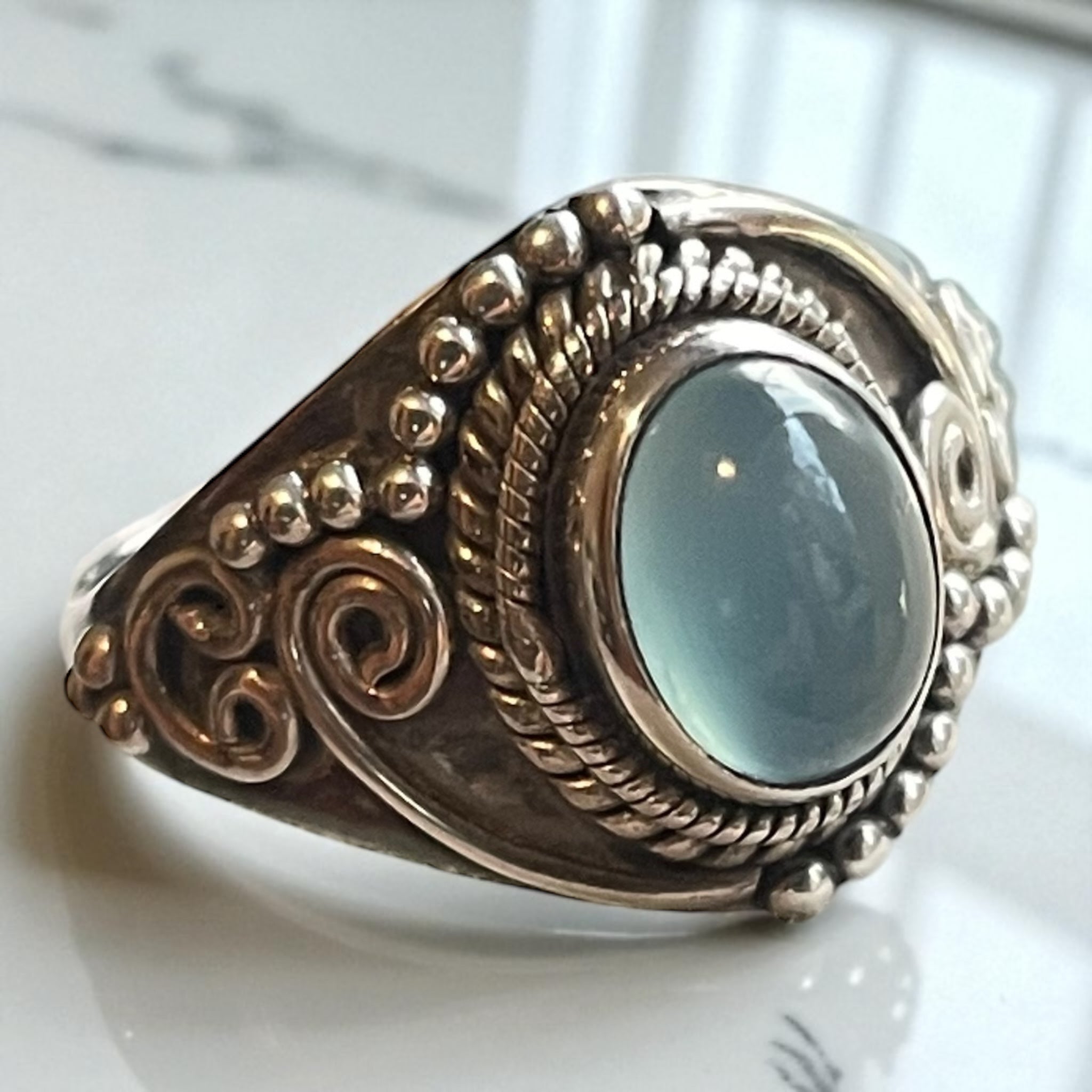 Anillo Ankara - Calcedonia de Turkia y Plata 925