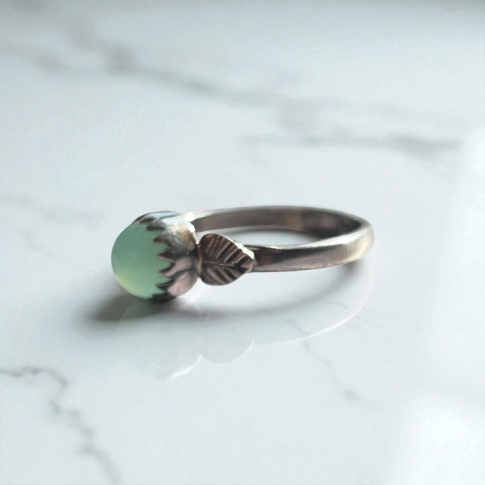 Anillo Calcedonia Aqua Plata 925 - Sirenia