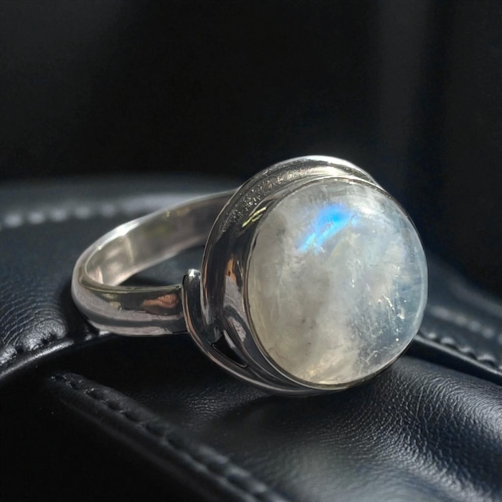 Anillo Piedra luna arcoíris de la India Plata 925 - Isil