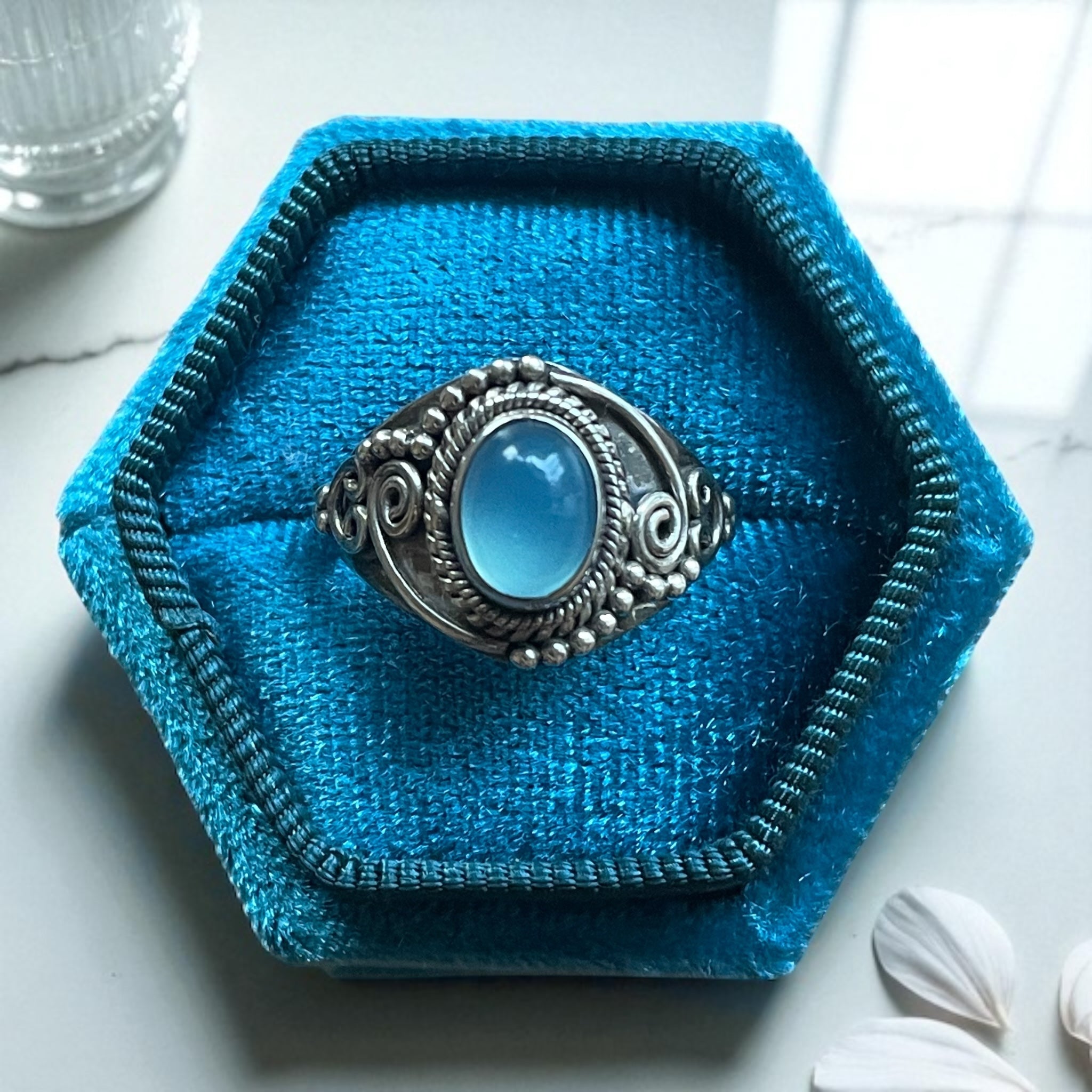 Anillo Ankara - Calcedonia de Turkia y Plata 925