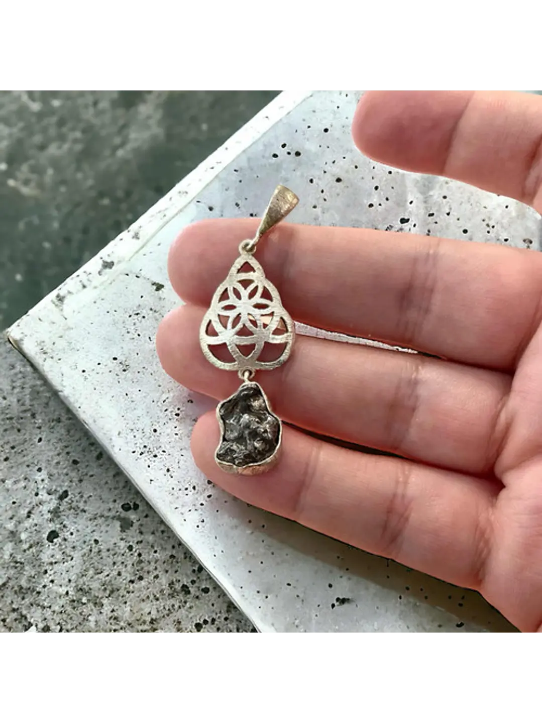 Colgante De meteorito Plata 925 - Joyas Velardi