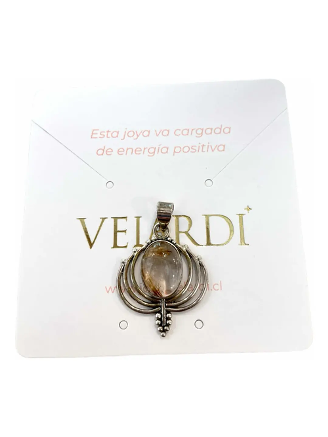 Colgante De Rutilo Dorado En Plata - Joyas Velardi