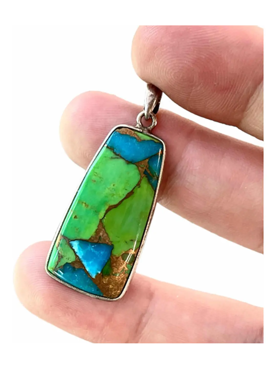 Colgante Turquesa Azul En Turquesa Verde De Arizona - Joyas Velardi