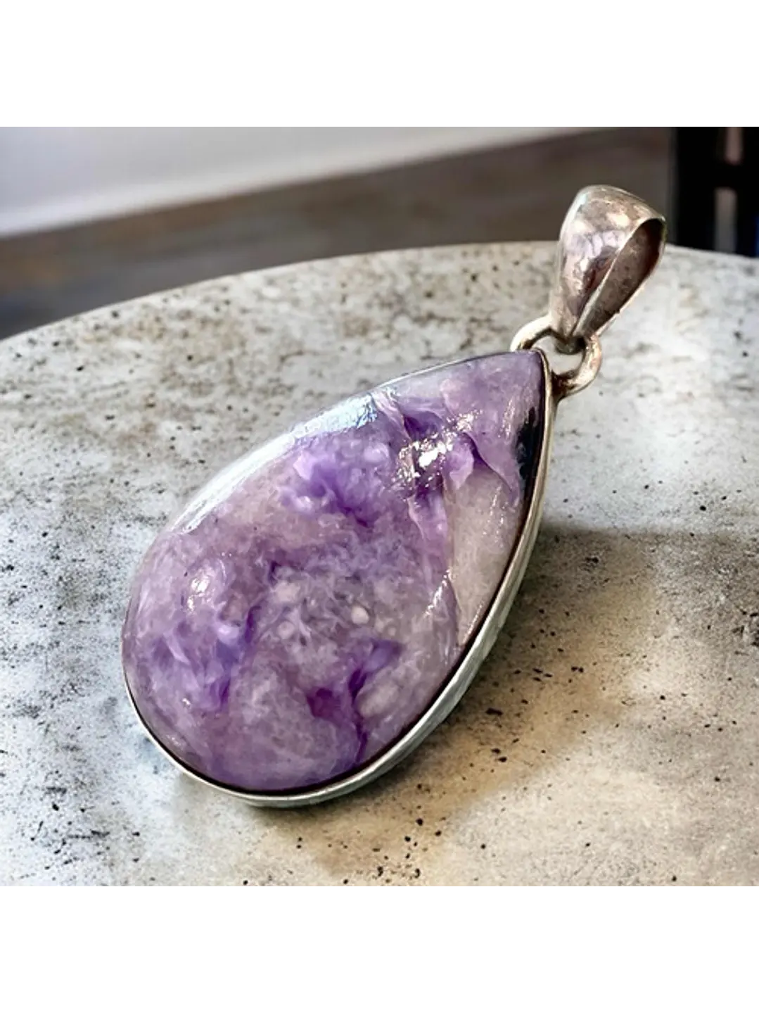 Colgante De Charoita De Siberia En Plata - Joyas Velardi