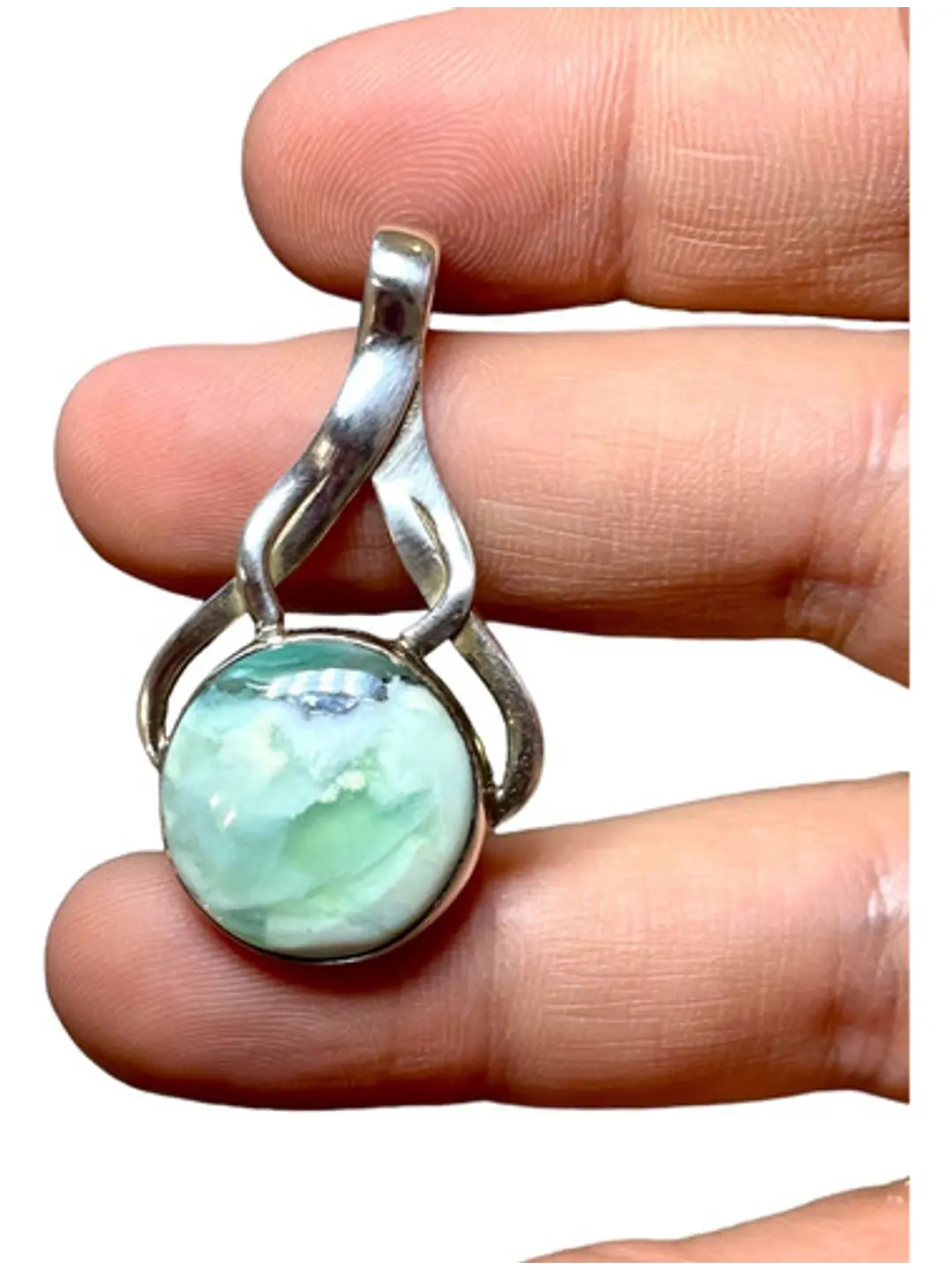 Colgante De Aquaprase De África En Plata - Joyas Velardi