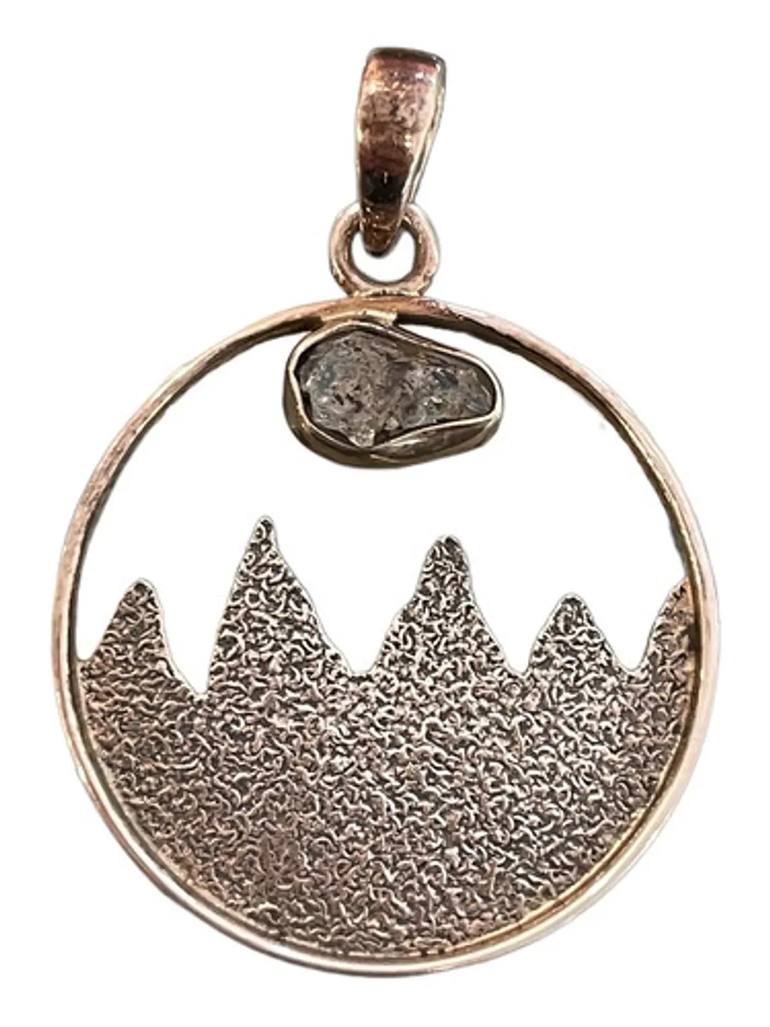 Colgante Diamante Herkimer Montañas De Plata - Joyas Velardi