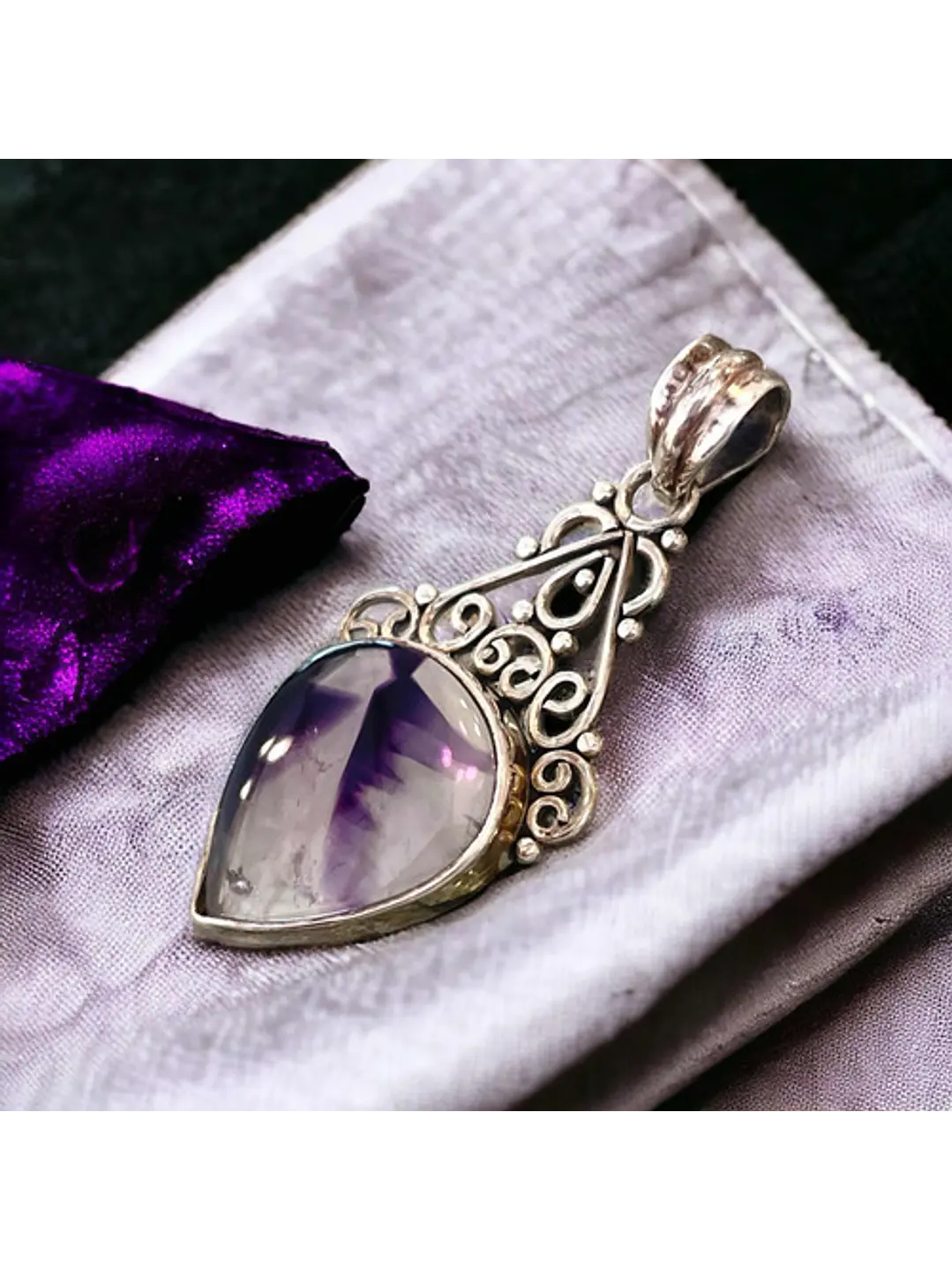 Colgante De Auralita Mineral 23 En Plata - Joyas Velardi