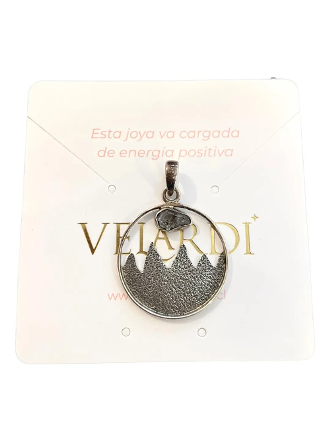 Colgante Diamante Herkimer Montañas De Plata - Joyas Velardi