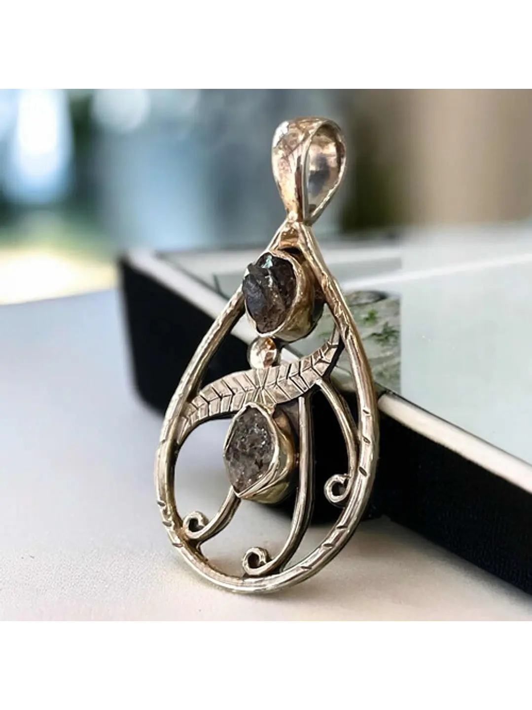 Colgante Con Diamante Herkimer En Plata 925 - Joyas Velardi