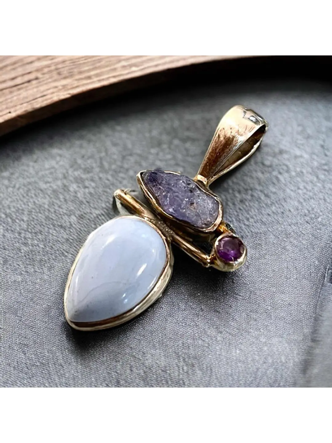 Colgante De Ópalo Owehee, Tanzanita Y Amatista - Joyas Velardi