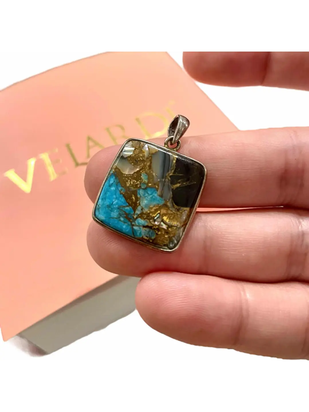 Colgante Turquesa azul de Arizona Plata 925 - Joyas Velardi