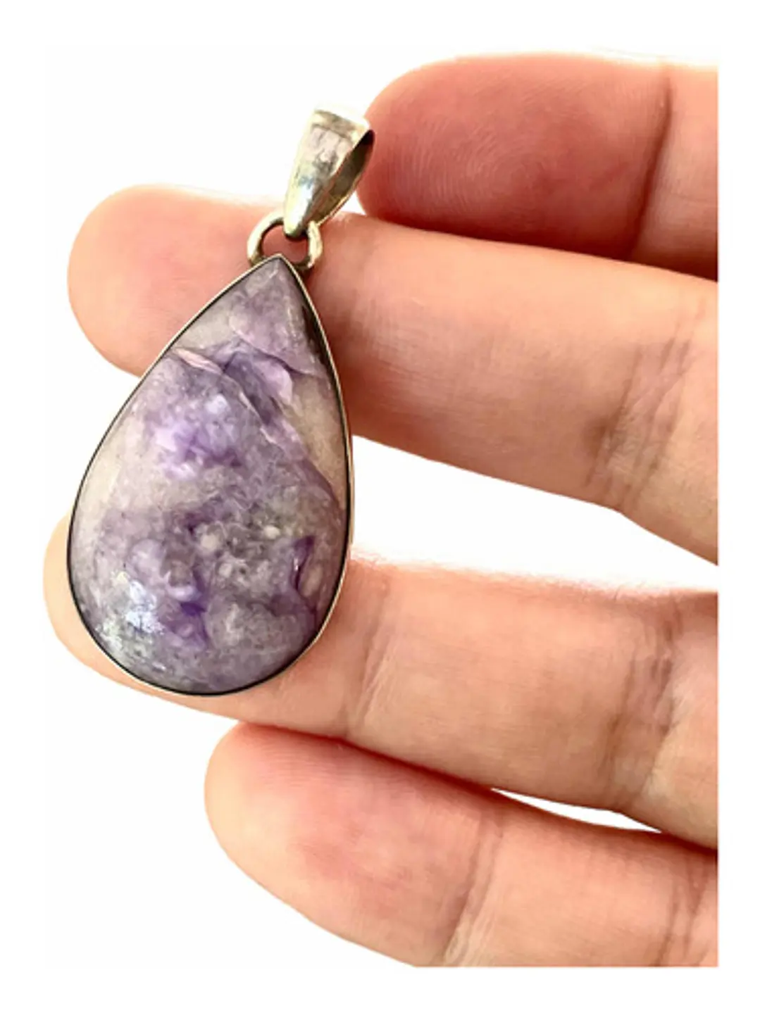 Colgante De Charoita De Siberia En Plata - Joyas Velardi