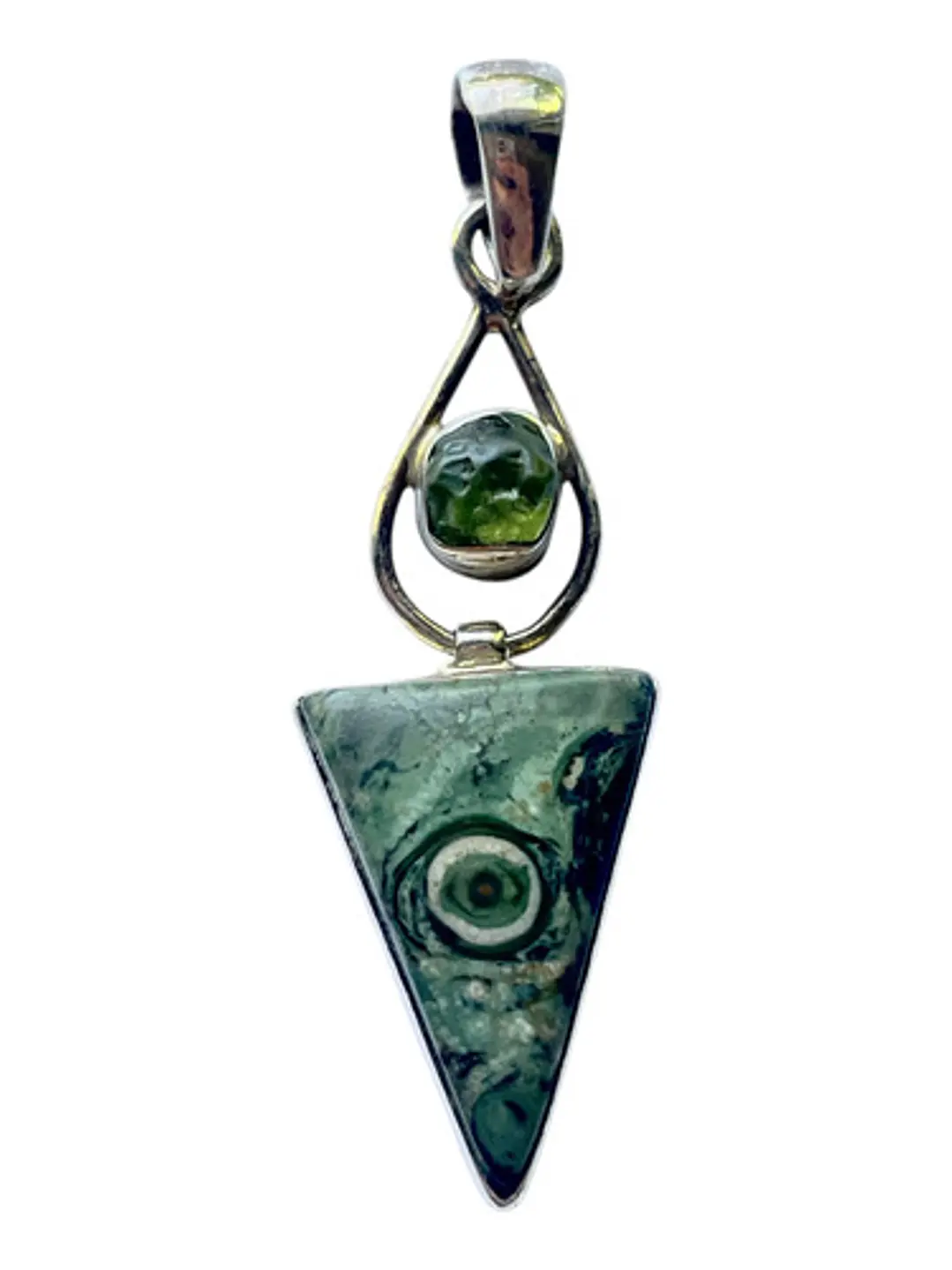 Colgante Jaspe Star Galaxy Con Peridoto Plata 925 - Joyas Velardi