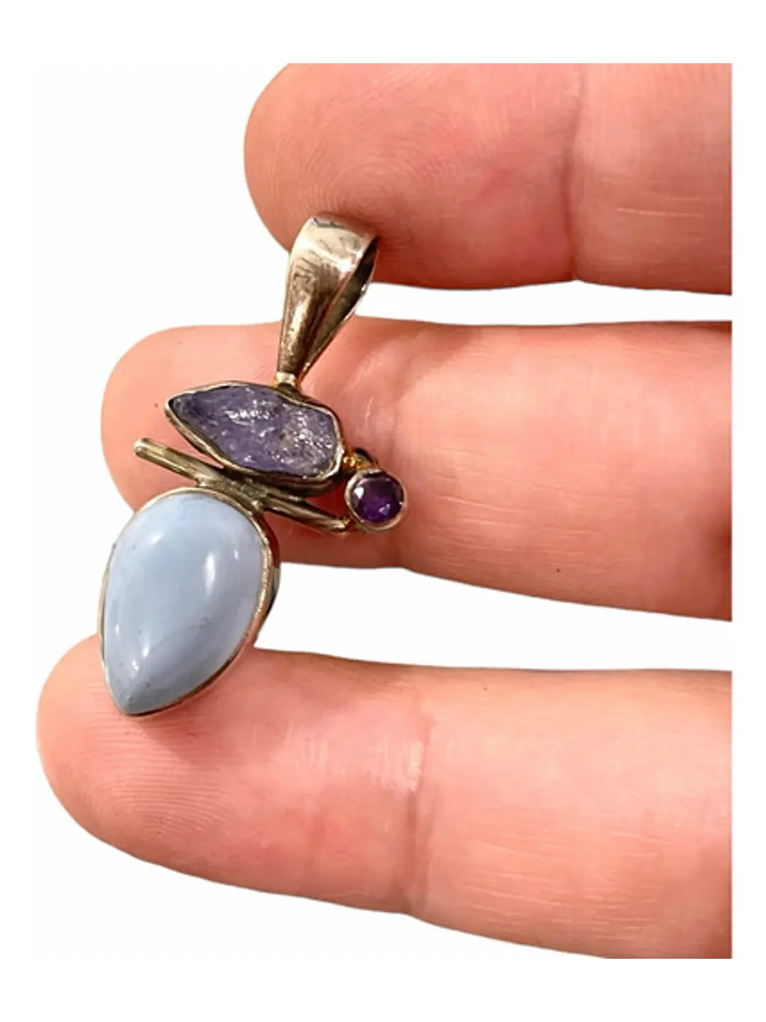 Colgante De Ópalo Owehee, Tanzanita Y Amatista - Joyas Velardi
