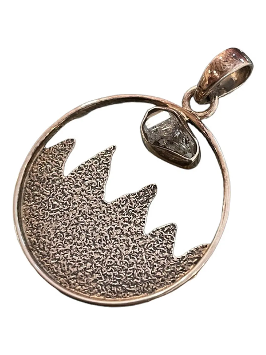 Colgante Diamante Herkimer Montañas De Plata - Joyas Velardi