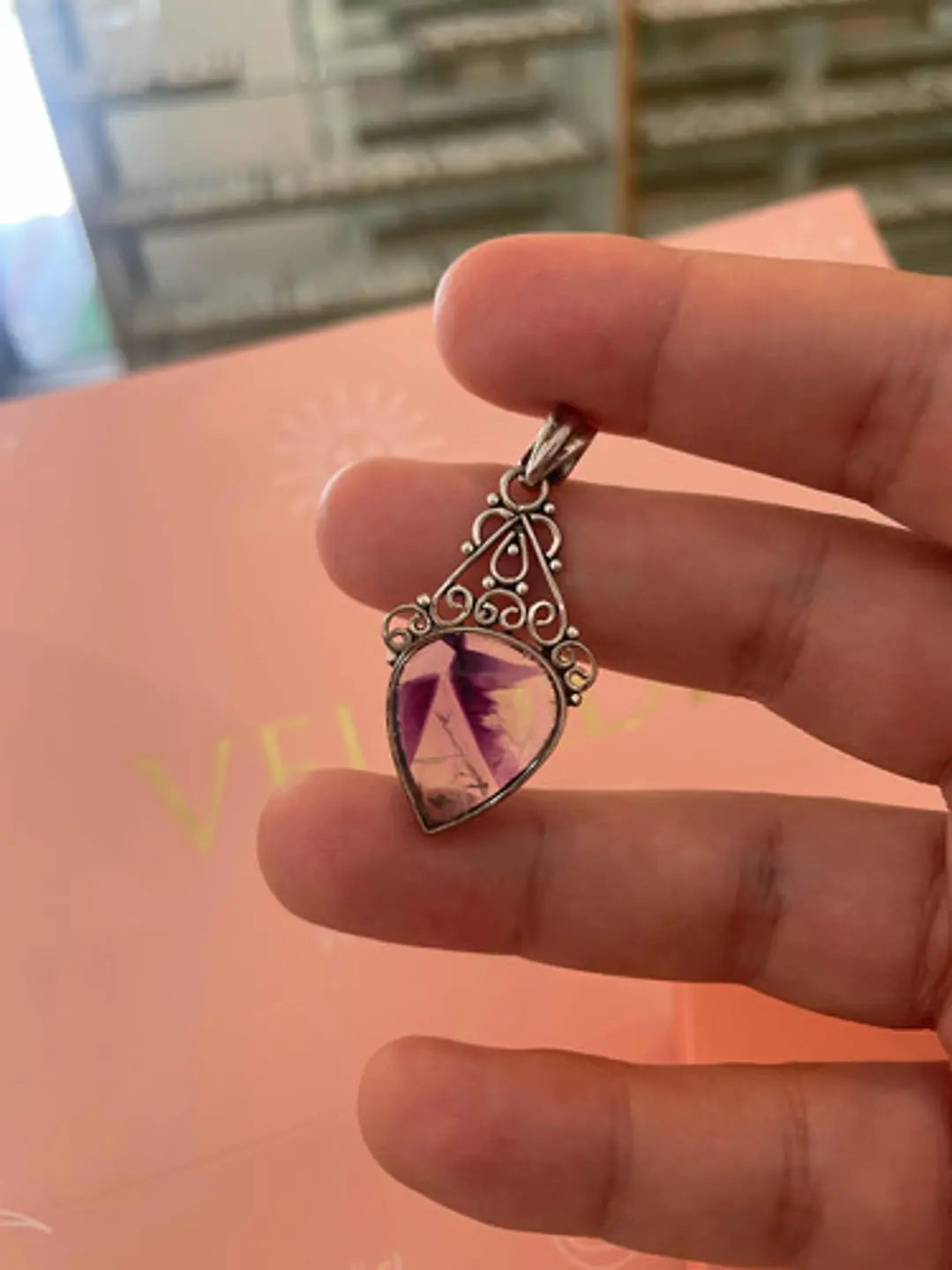 Colgante De Auralita Mineral 23 En Plata - Joyas Velardi