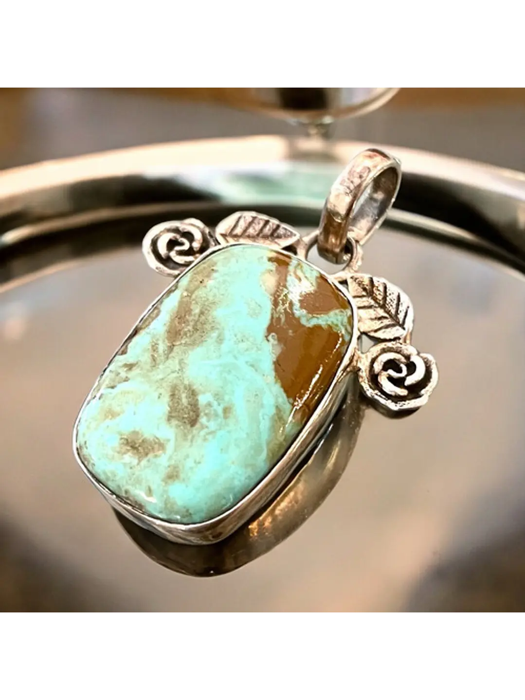 Colgante Turquesa Nevada Azteca Plata 925 - Joyas Velardi