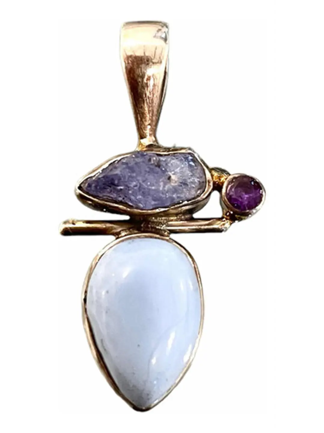 Colgante De Ópalo Owehee, Tanzanita Y Amatista - Joyas Velardi