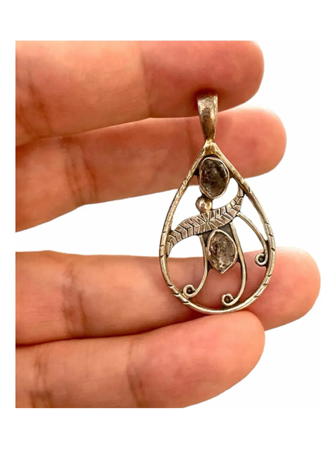 Colgante Con Diamante Herkimer En Plata 925 - Joyas Velardi