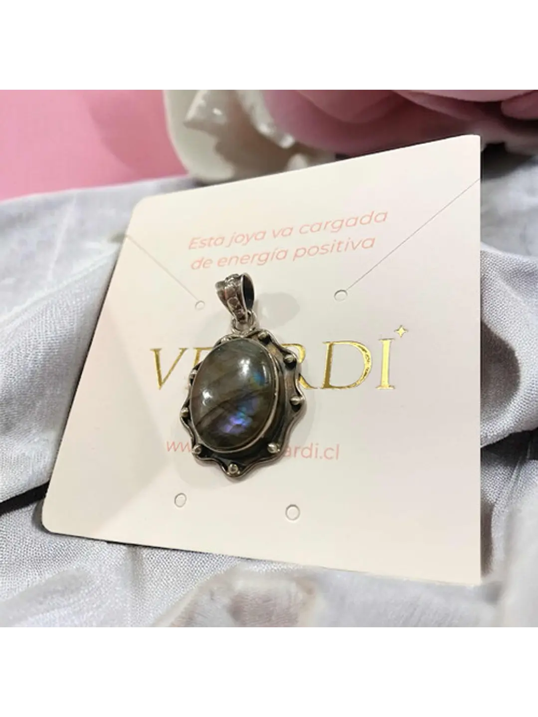 Colgante Espectrolita Labradorita De Finlandia Plata - Joyas Velardi