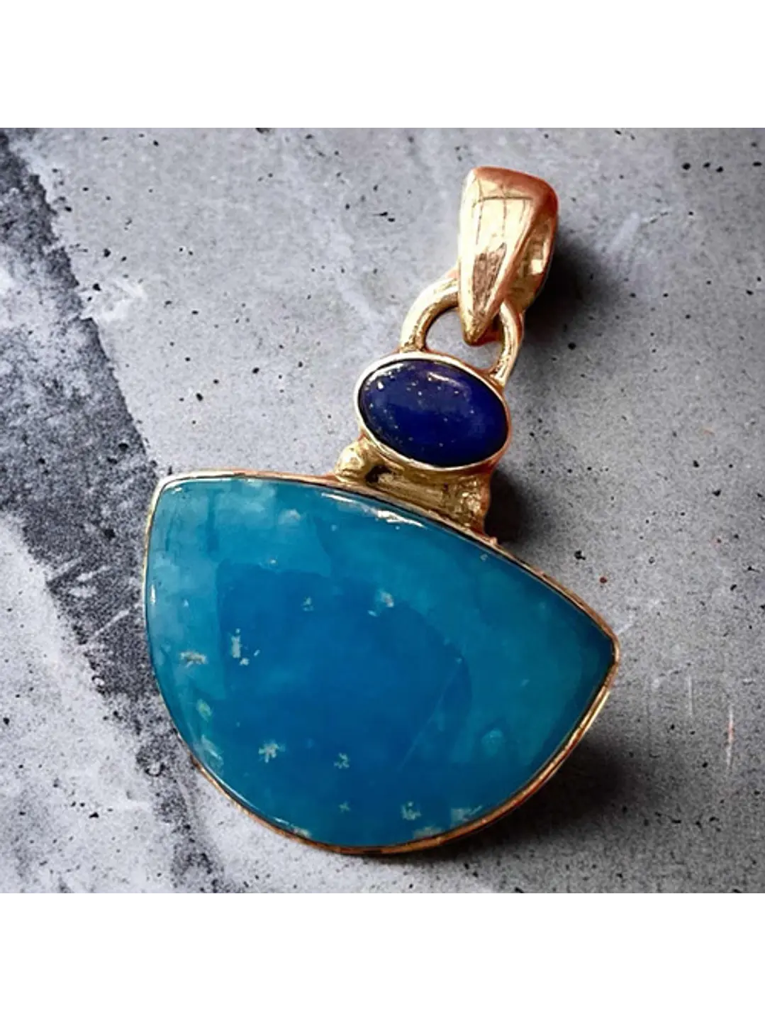 Colgante Dé Smithsonita Y Lapislázuli De Afganistán - Joyas Velardi