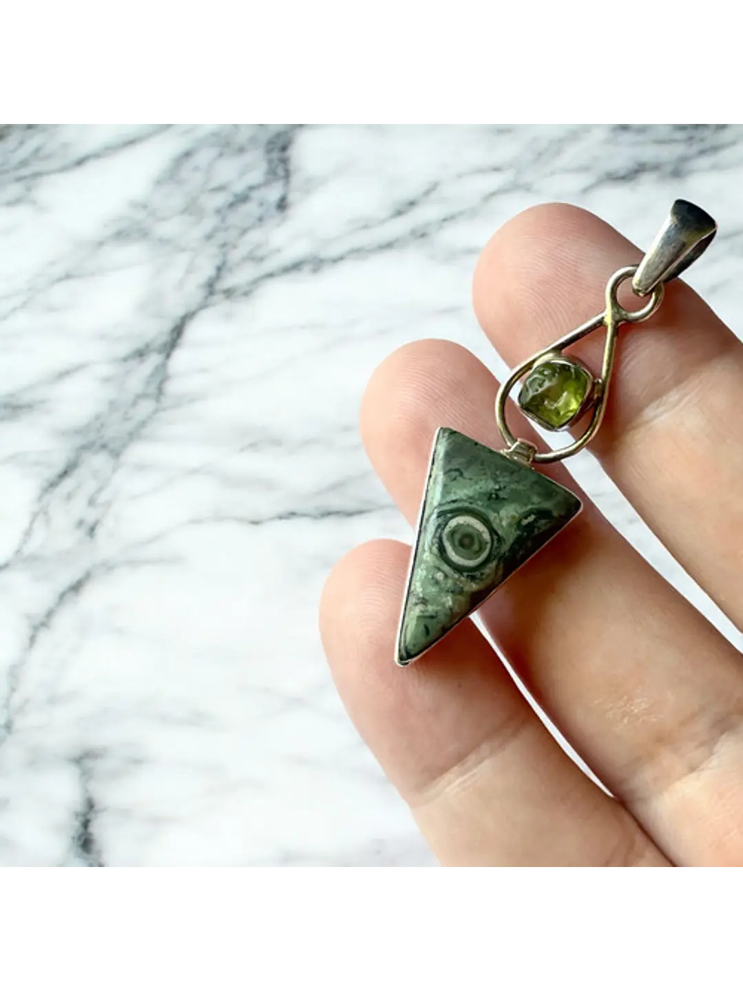 Colgante Jaspe Star Galaxy Con Peridoto Plata 925 - Joyas Velardi