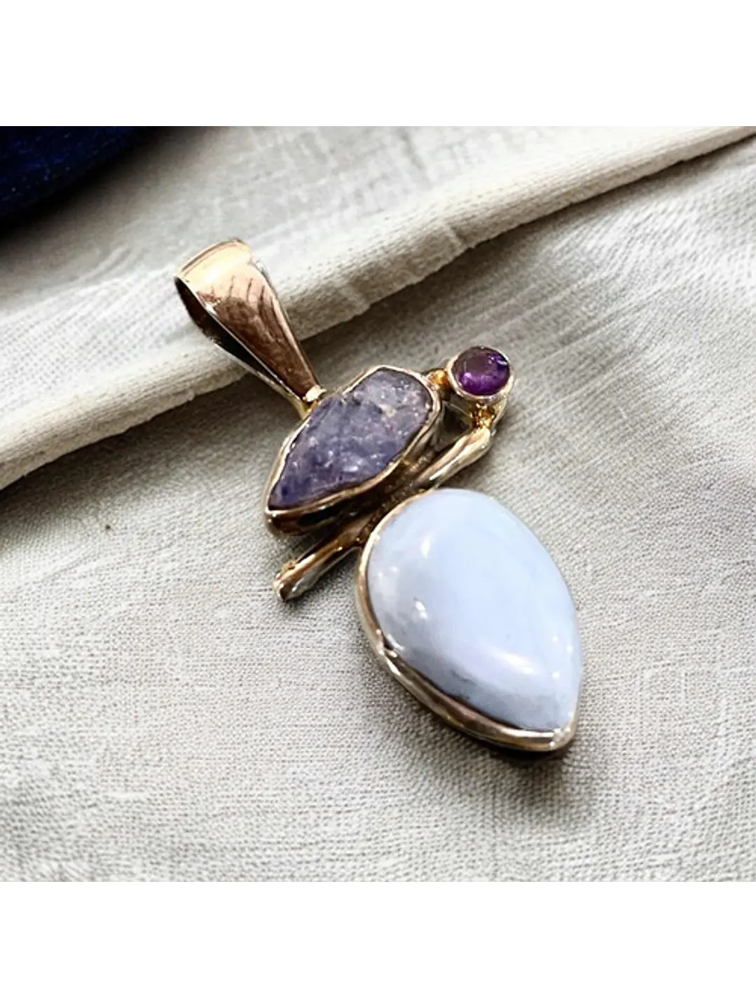 Colgante De Ópalo Owehee, Tanzanita Y Amatista - Joyas Velardi