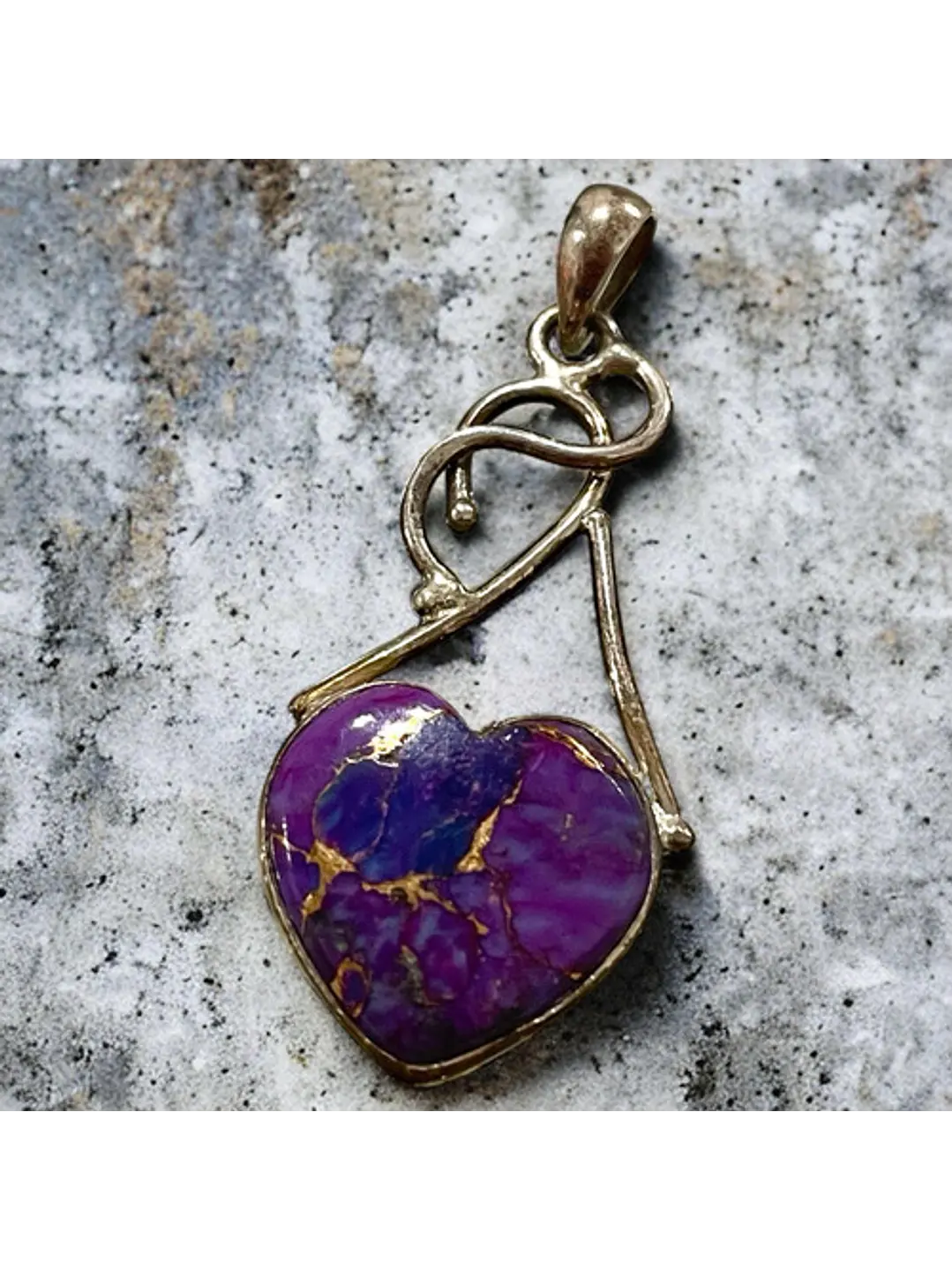 Colgante De Turquesa Púrpura De Arizona En Plata - Joyas Velardi