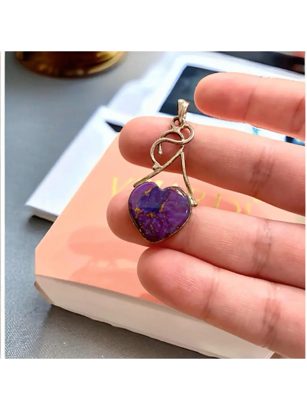 Colgante De Turquesa Púrpura De Arizona En Plata - Joyas Velardi