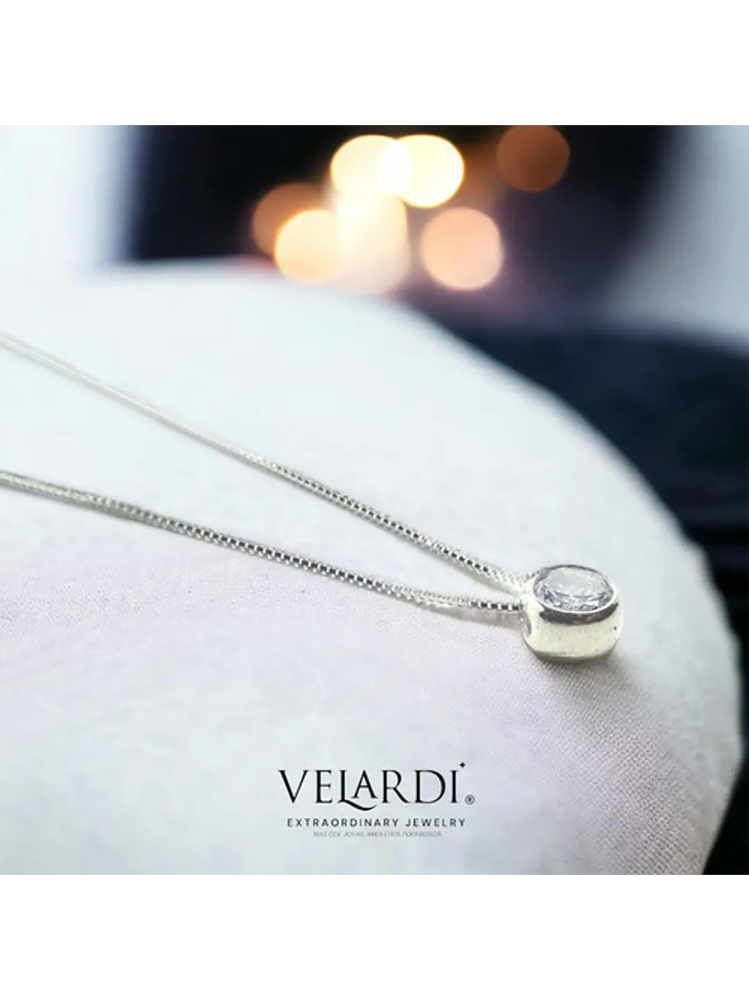 Collar Punto De Luz Swarovski Plata 925 - Made In France - Joyas Velardi