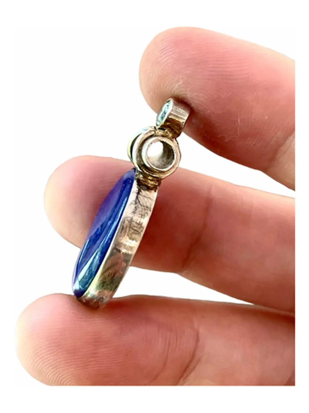 Colgante De Lapislázuli De Afganistán Y Topacio Azul Cielo - Joyas Velardi
