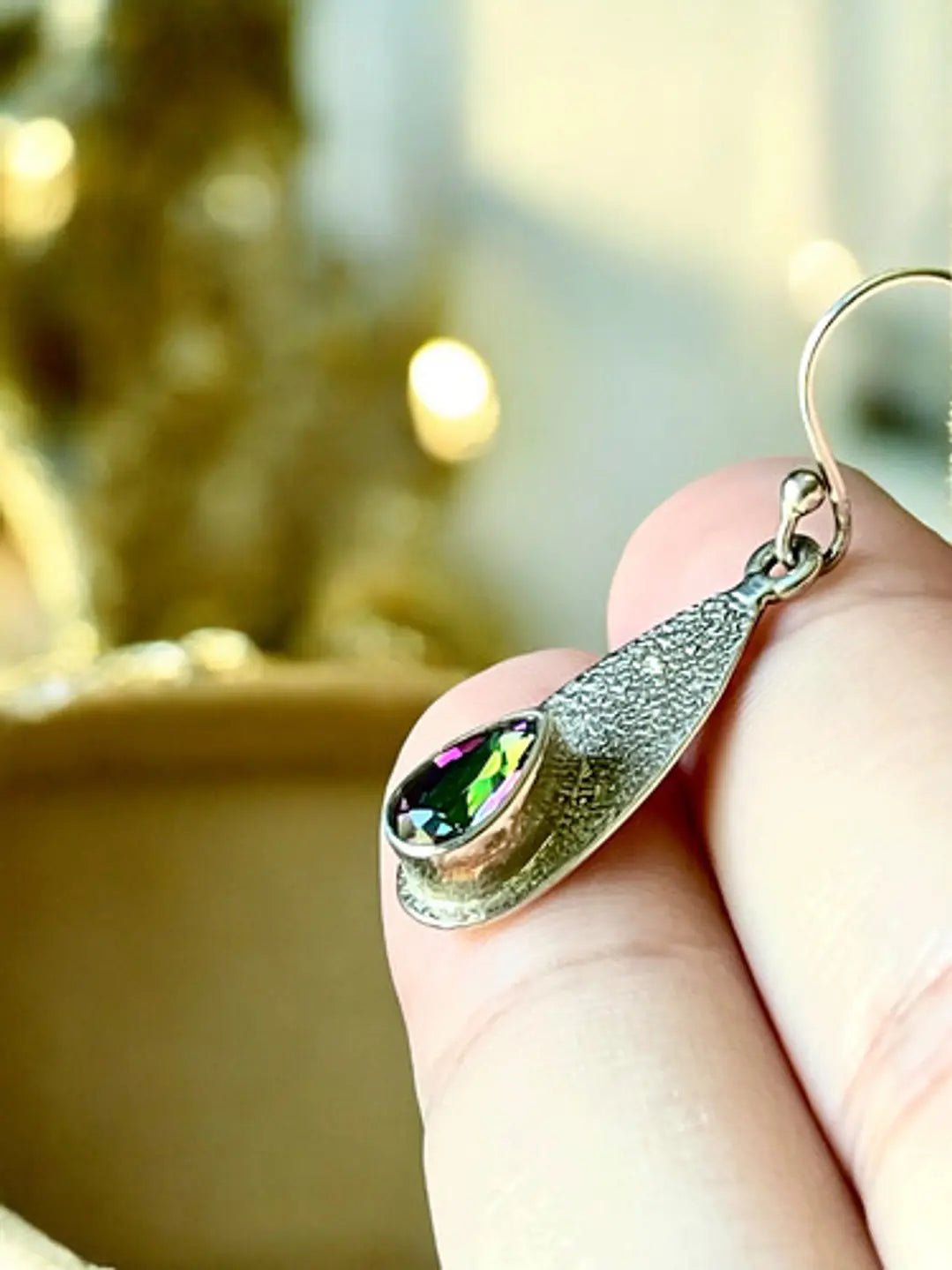 Aros Topacio Místico En Plata 925 - Joyas Velardi