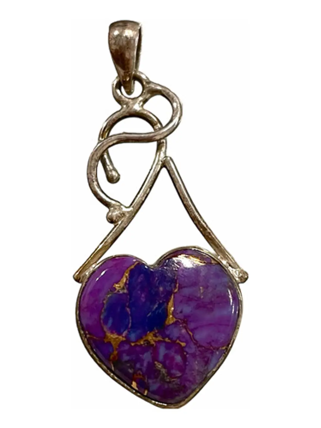 Colgante De Turquesa Púrpura De Arizona En Plata - Joyas Velardi
