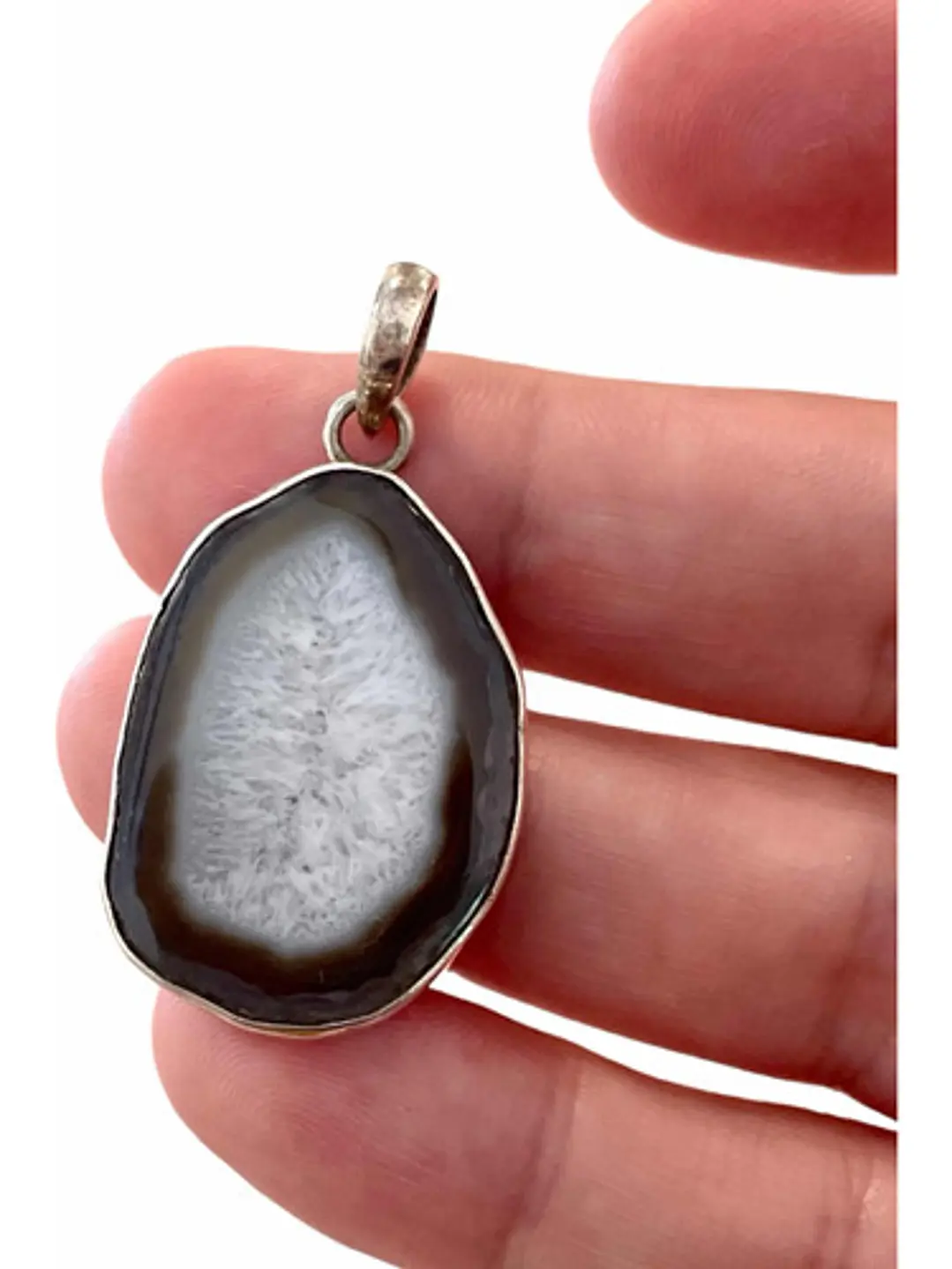 Colgante De Drusa De Botswana En Plata 925 - Joyas Velardi