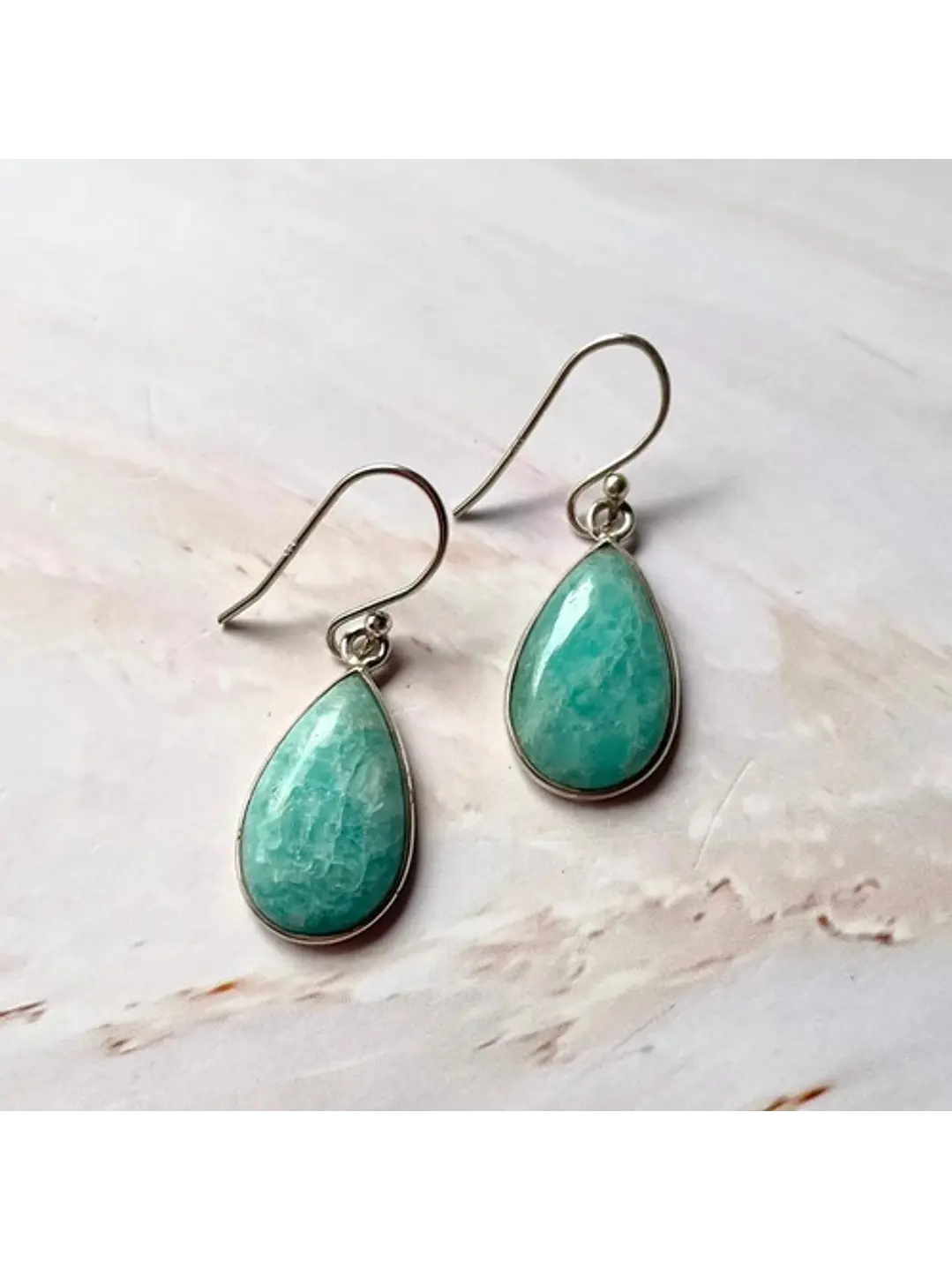 Aros De Amazonita Paraiba En Plata - Chiara Exclusive - Joyas Velardi