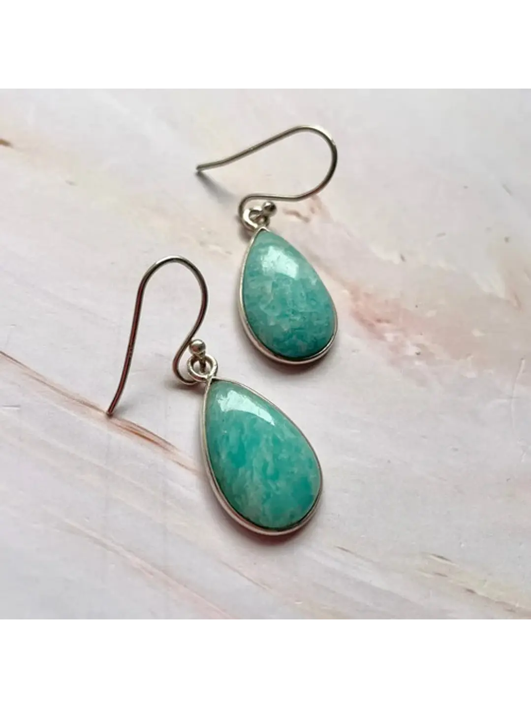 Aros De Amazonita Paraiba En Plata - Chiara Exclusive - Joyas Velardi