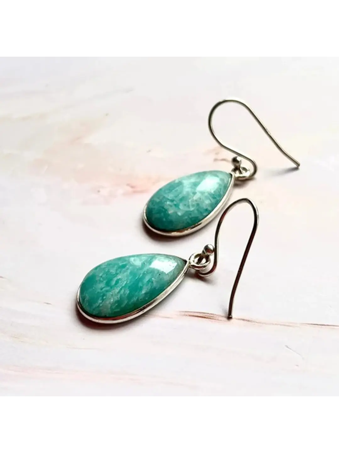 Aros De Amazonita Paraiba En Plata - Chiara Exclusive - Joyas Velardi