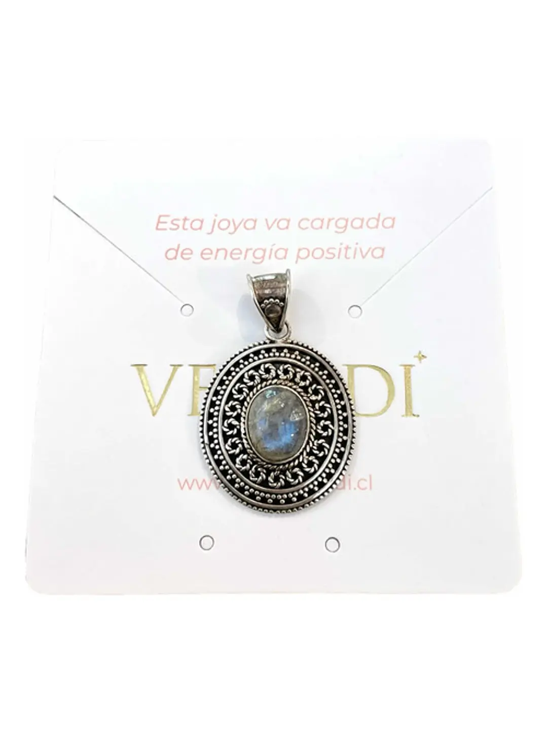 Colgante Medallón Labradorita Azul De Madagascar - Joyas Velardi