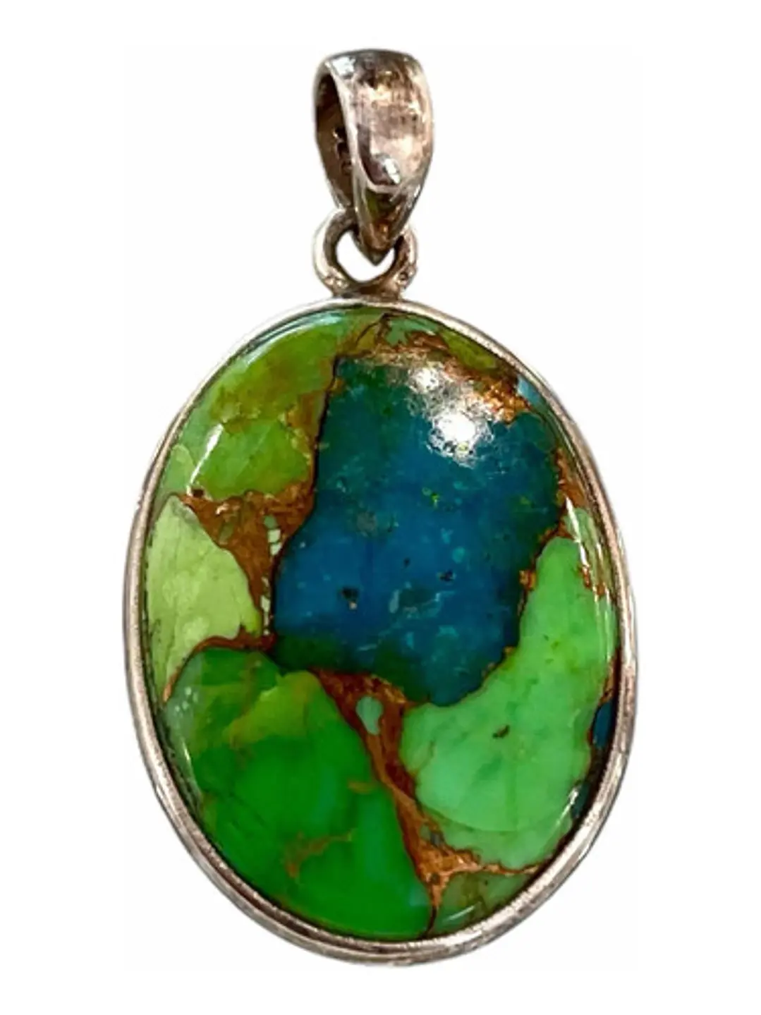 Colgante De Turquesa Verde En Turquesa Azul Mojave - Joyas Velardi