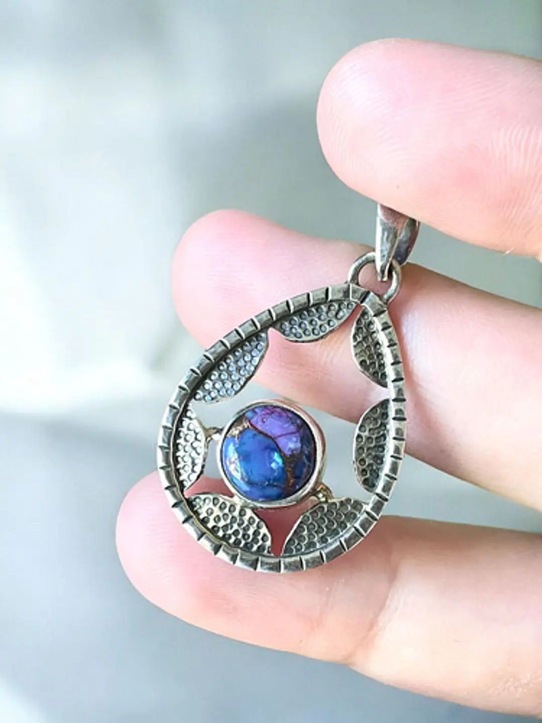 Colgante Turquesa Púrpura De Arizona Plata - Joyas Velardi