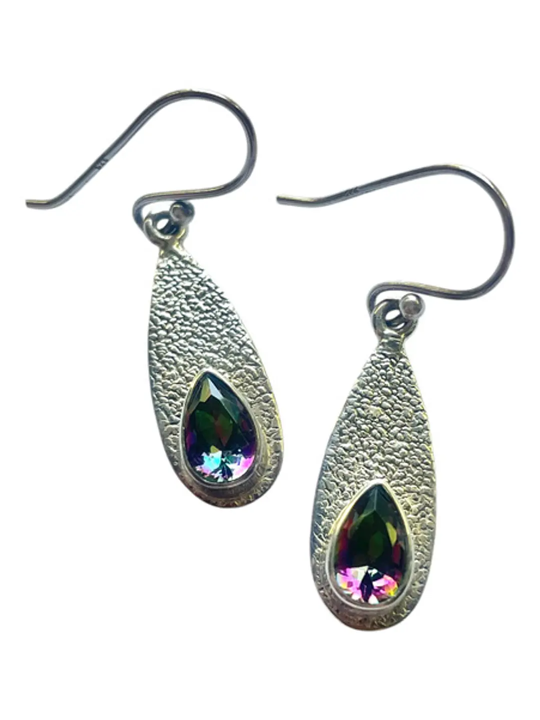 Aros Topacio Místico En Plata 925 - Joyas Velardi