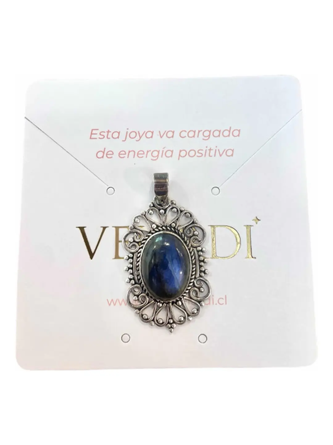 Colgante De Labradorita Azul De Madagascar En Plata - Joyas Velardi