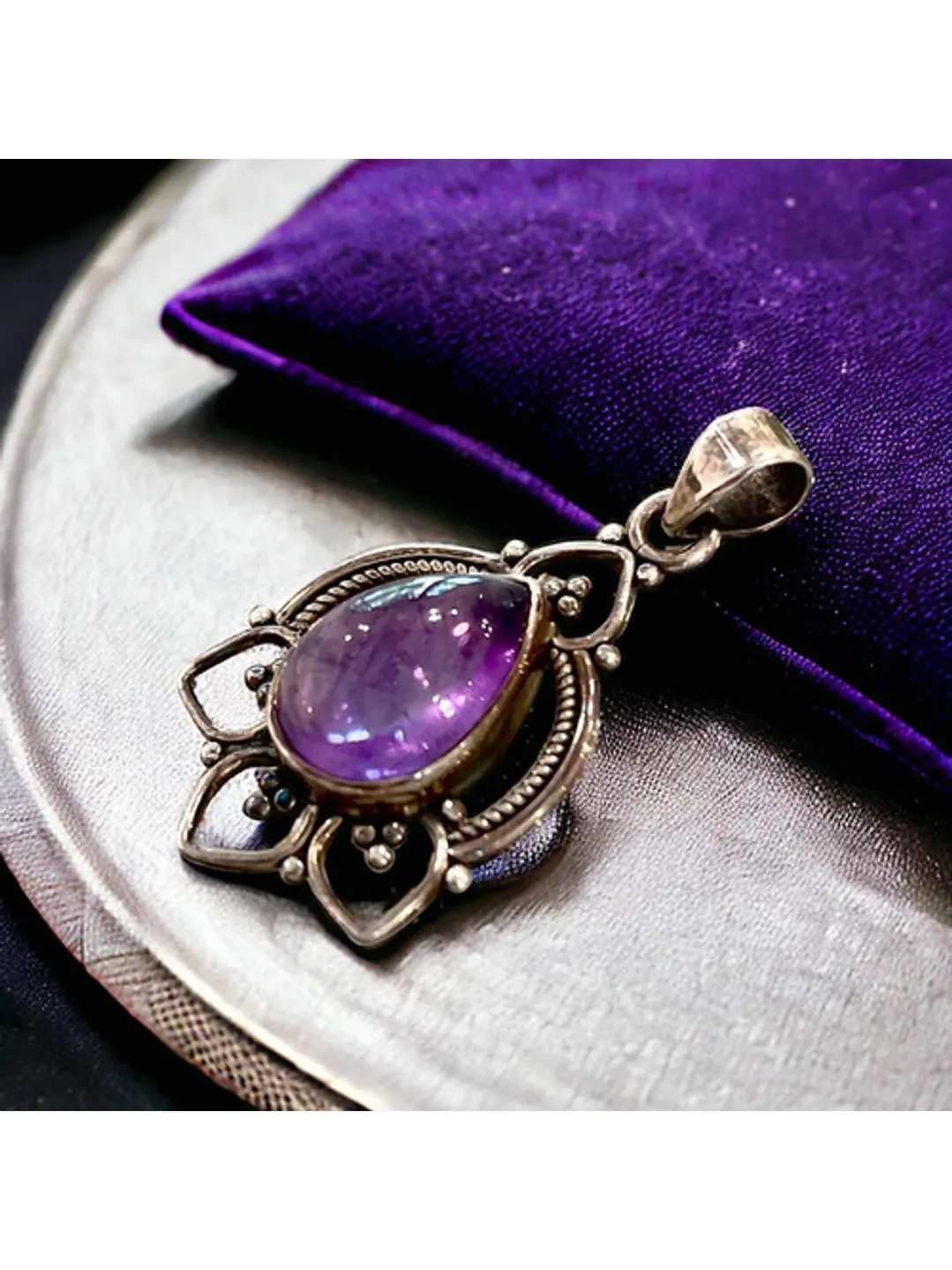 Colgante Amatista De África En Plata - Joyas Velardi