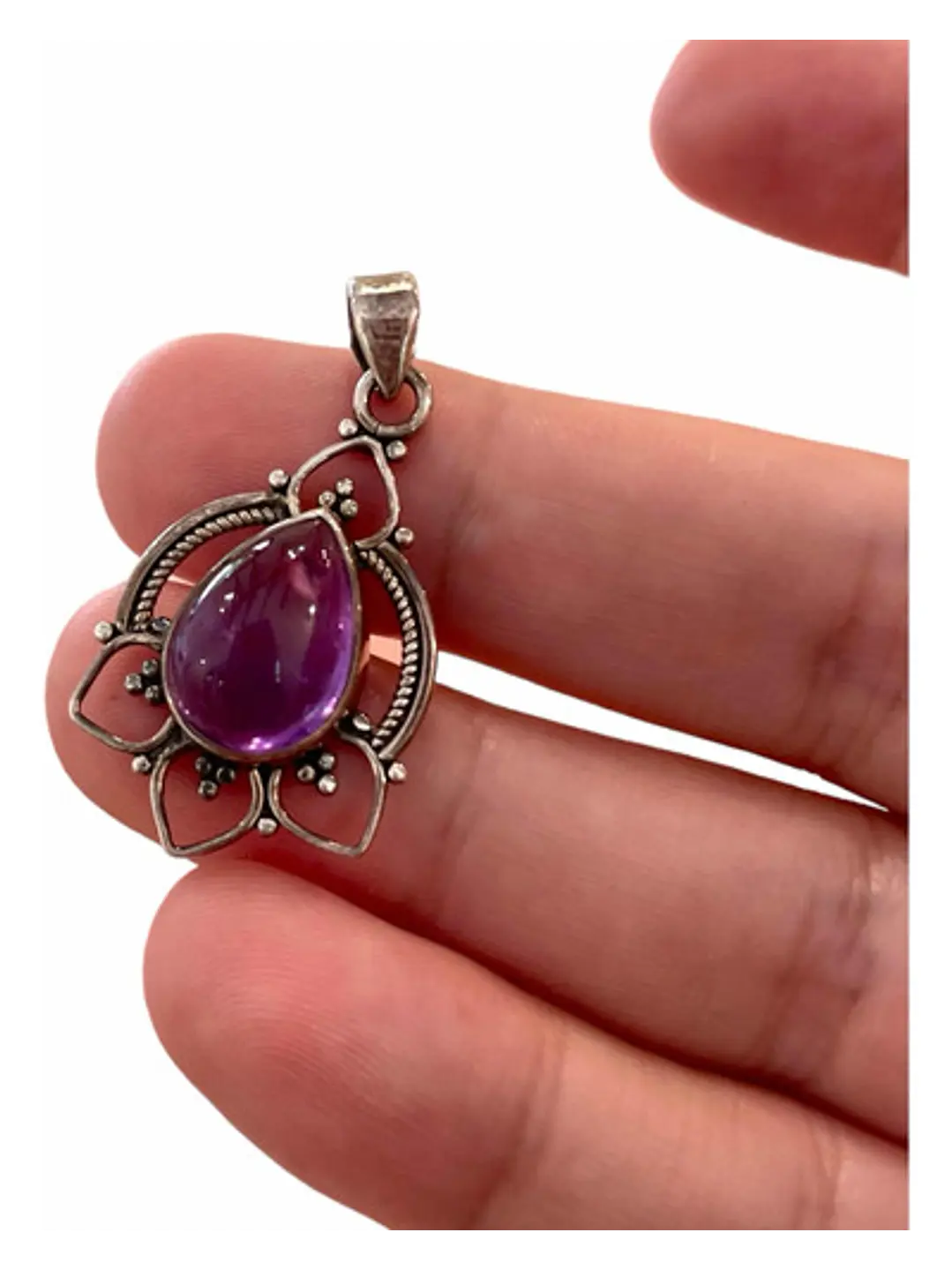 Colgante Amatista De África En Plata - Joyas Velardi