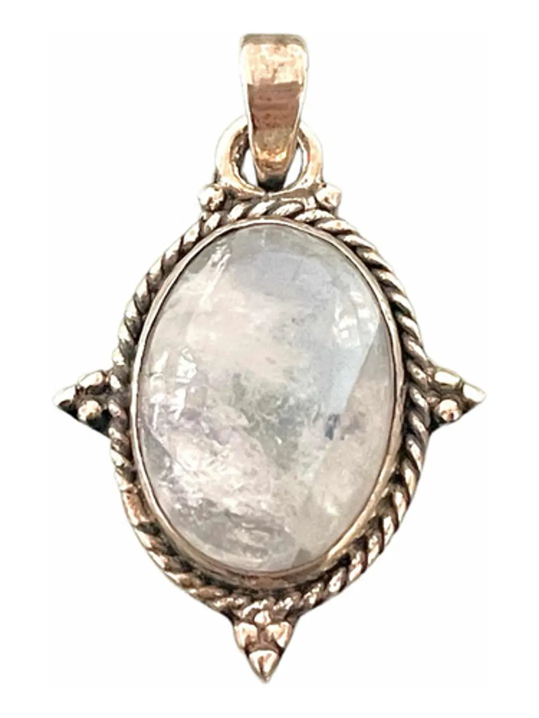 Colgante Piedra Luna De La India En Plata - Joyas Velardi