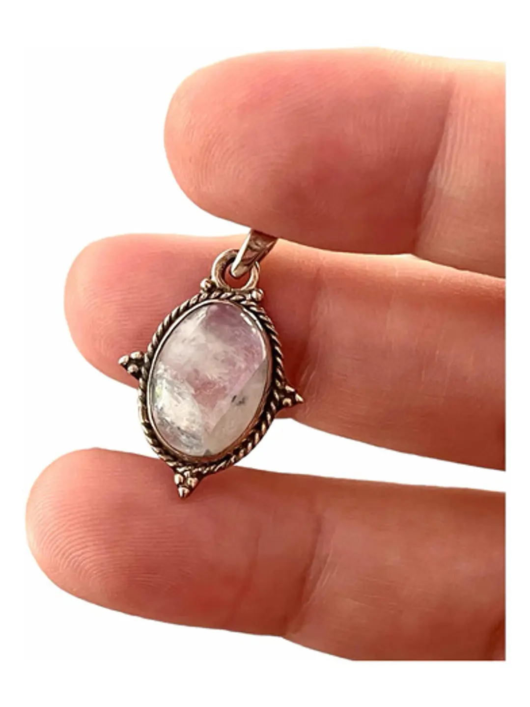 Colgante Piedra Luna De La India En Plata - Joyas Velardi