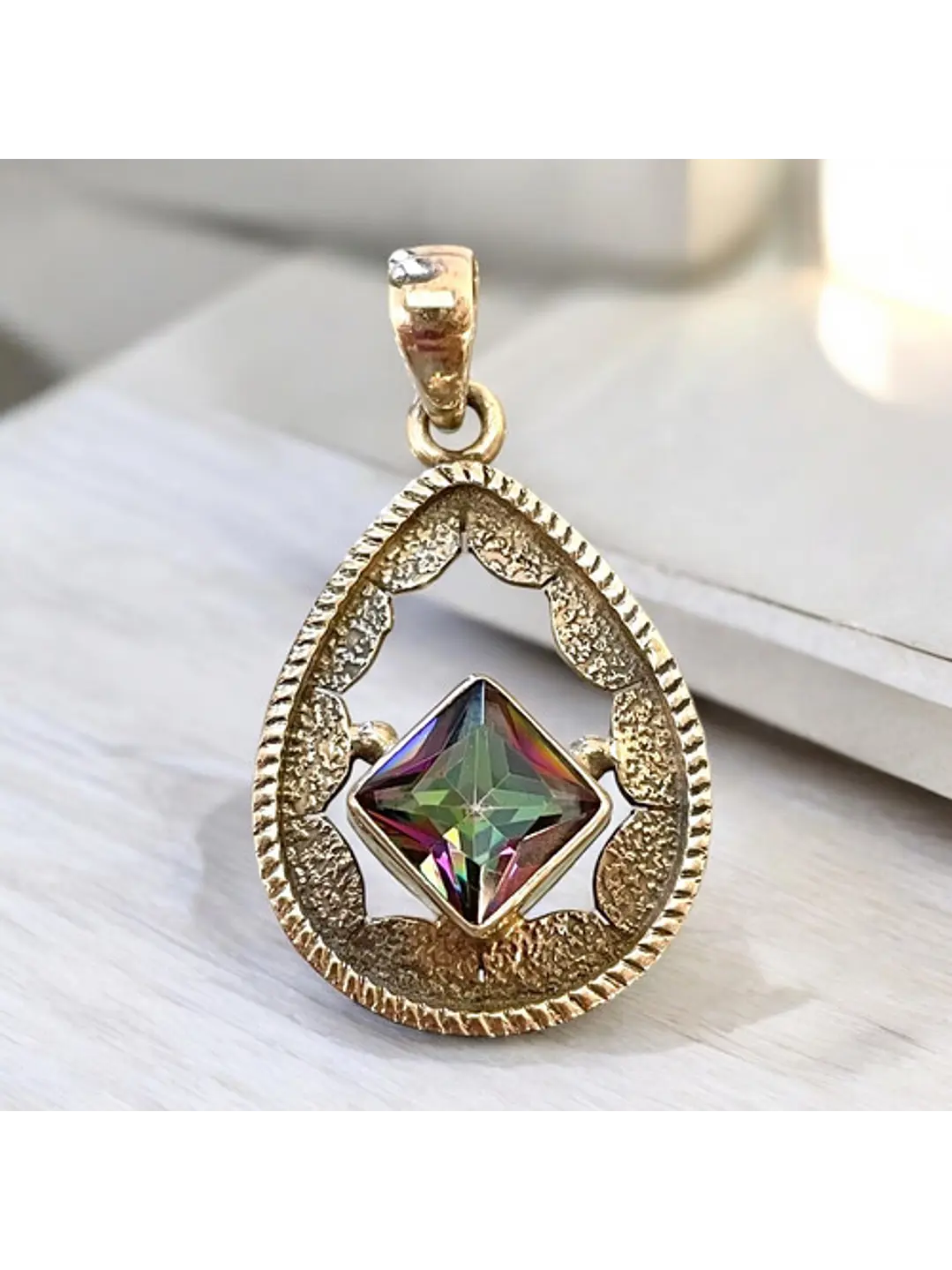 Colgante De Topacio Místico En Plata - Joyas Velardi