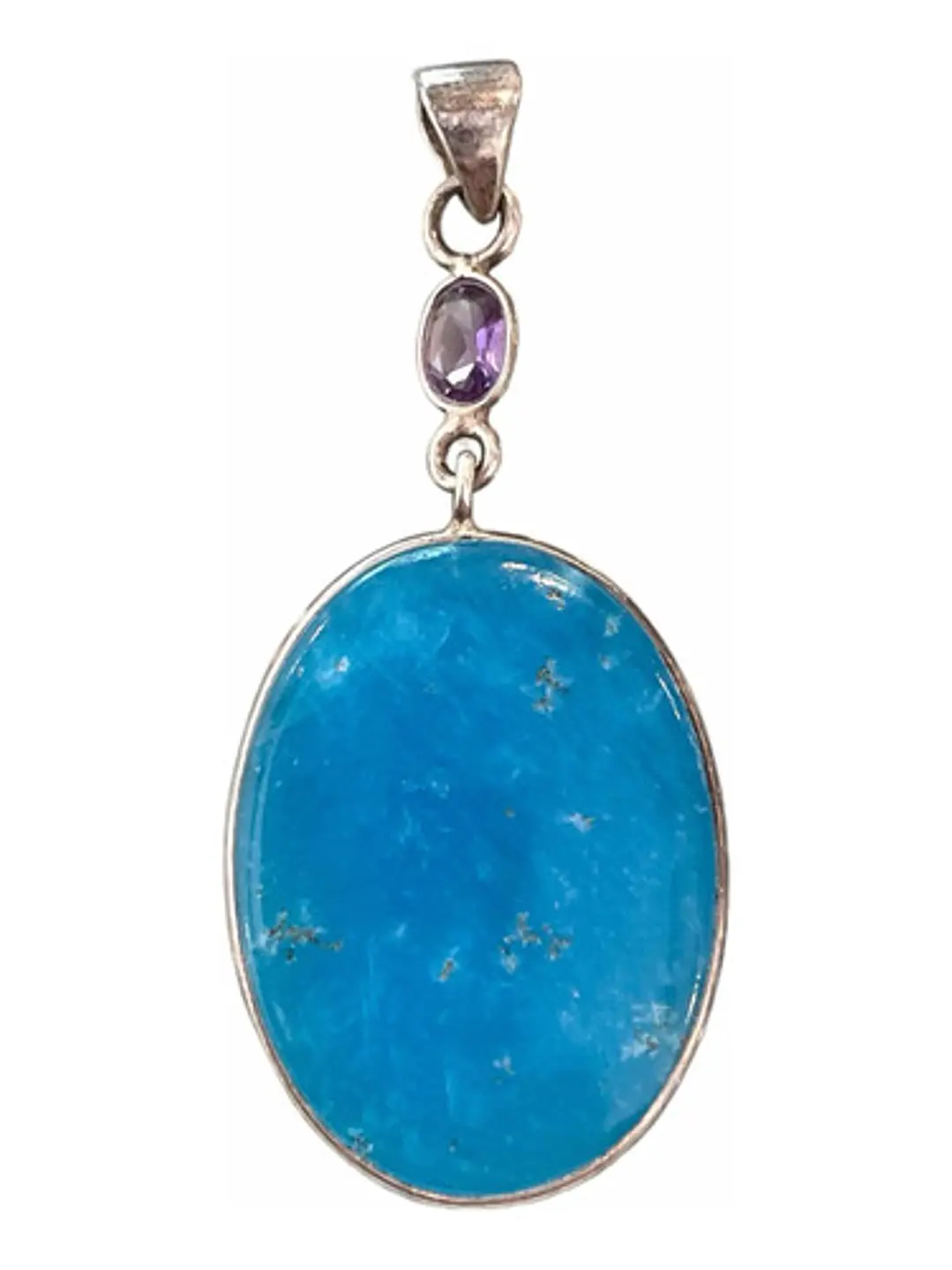 Colgante De Smithsonita Con Amatista De África Plata - Joyas Velardi