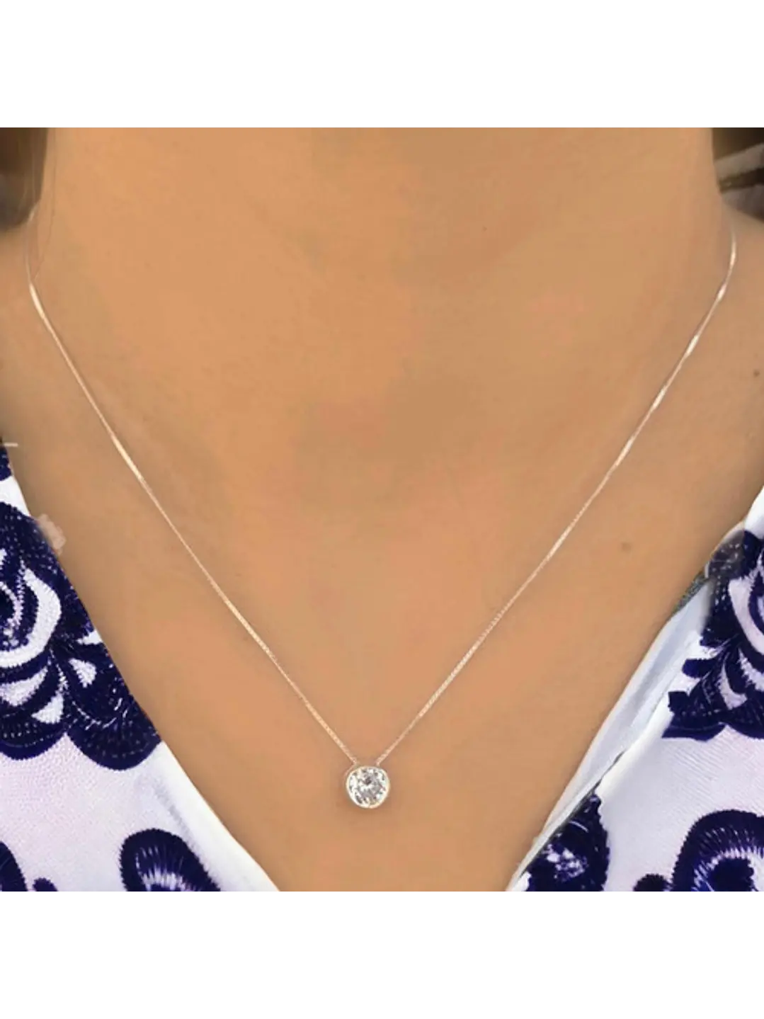 Collar Punto De Luz Swarovski Plata 925 - Made In France - Joyas Velardi