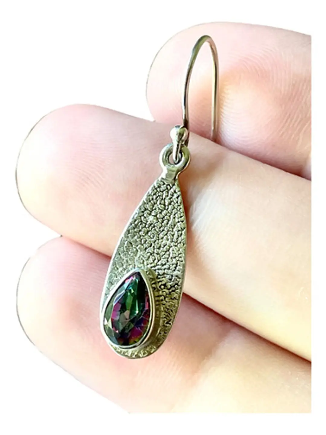 Aros Topacio Místico En Plata 925 - Joyas Velardi